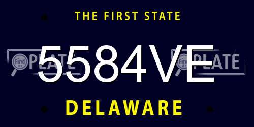 5584VE Delaware License Plate