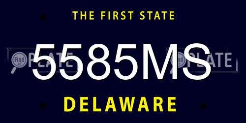 5585MS Delaware License Plate
