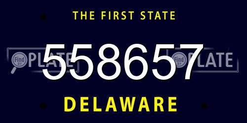 558657 Delaware License Plate
