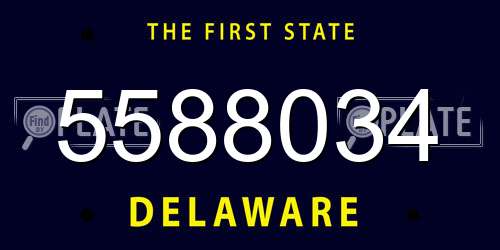 5588034 Delaware License Plate