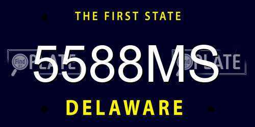 5588MS Delaware License Plate