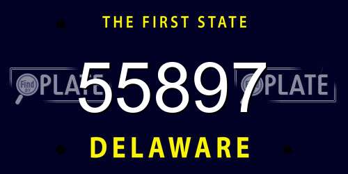 55897 Delaware License Plate