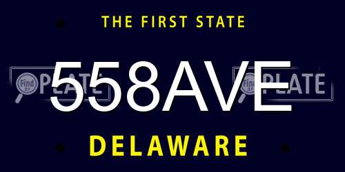 558AVE Delaware License Plate