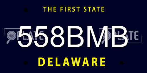 558BMB Delaware License Plate