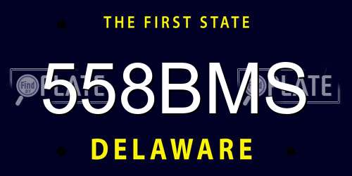 558BMS Delaware License Plate