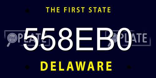 558EB0 Delaware License Plate