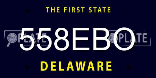 558EBO Delaware License Plate
