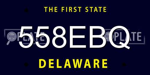 558EBQ Delaware License Plate