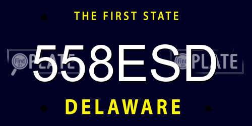 558ESD Delaware License Plate