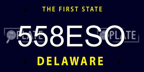 558ESO Delaware License Plate
