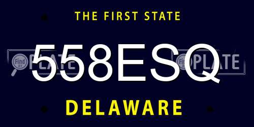 558ESQ Delaware License Plate