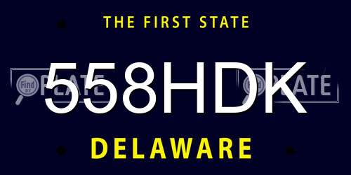558HDK Delaware License Plate