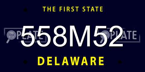 558M52 Delaware License Plate