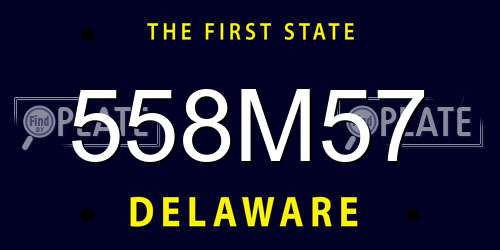 558M57 Delaware License Plate