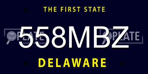 558MBZ Delaware License Plate