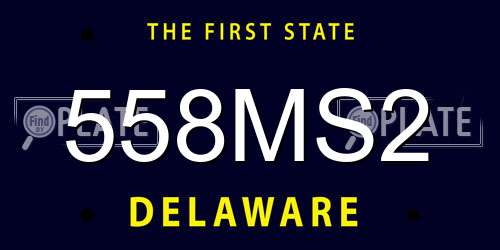 558MS2 Delaware License Plate