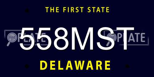 558MST Delaware License Plate
