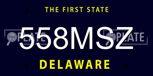 558MSZ Delaware License Plate