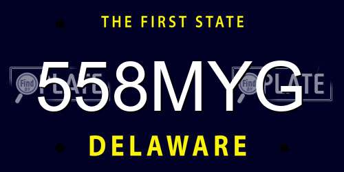 558MYG Delaware License Plate