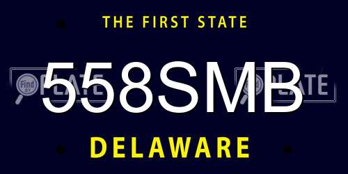 558SMB Delaware License Plate