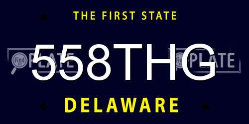 558THG Delaware License Plate