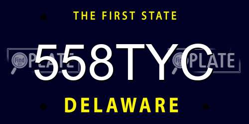 558TYC Delaware License Plate
