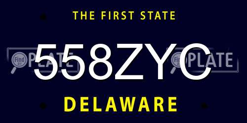 558ZYC Delaware License Plate