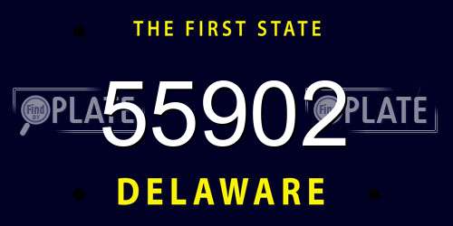 55902 Delaware License Plate