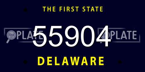 55904 Delaware License Plate