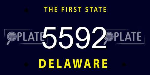 5592 Delaware License Plate