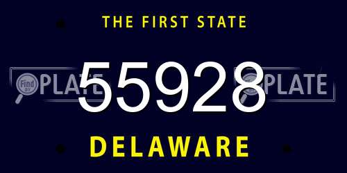 55928 Delaware License Plate