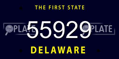 55929 Delaware License Plate