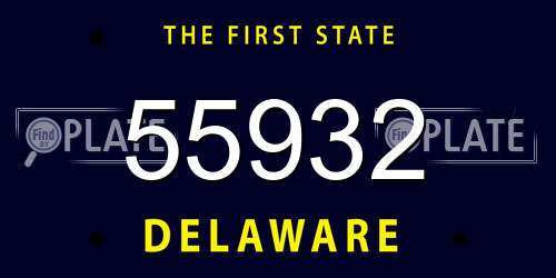 55932 Delaware License Plate