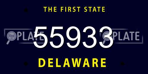 55933 Delaware License Plate