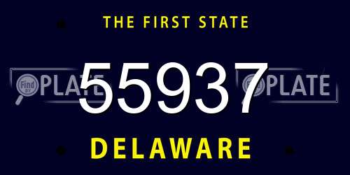 55937 Delaware License Plate