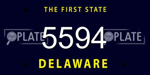 5594 Delaware License Plate
