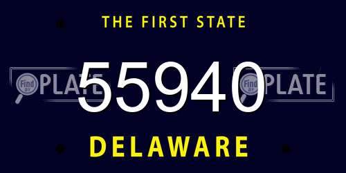 55940 Delaware License Plate