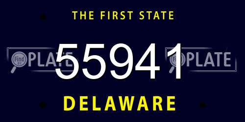 55941 Delaware License Plate
