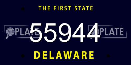 55944 Delaware License Plate