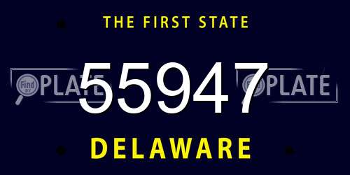 55947 Delaware License Plate