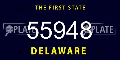 55948 Delaware License Plate