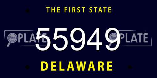 55949 Delaware License Plate