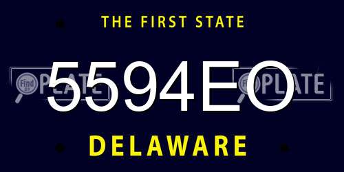 5594EO Delaware License Plate