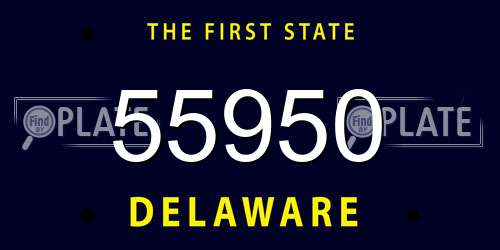 55950 Delaware License Plate