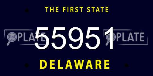 55951 Delaware License Plate