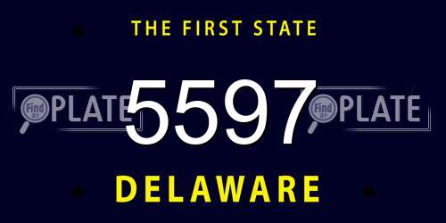 5597 Delaware License Plate