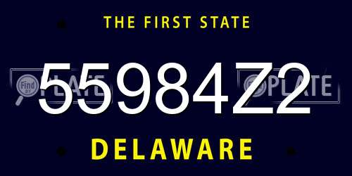 55984Z2 Delaware License Plate