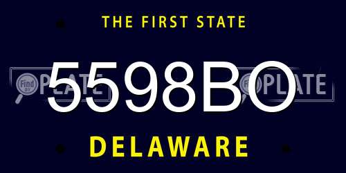 5598BO Delaware License Plate