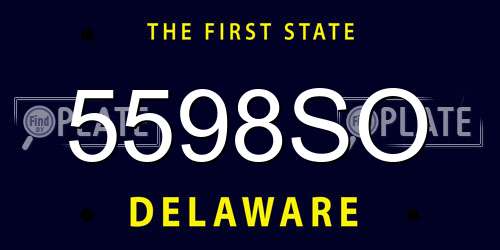 5598SO Delaware License Plate