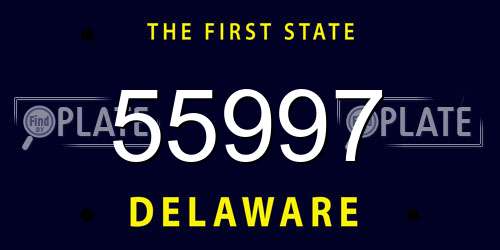 55997 Delaware License Plate